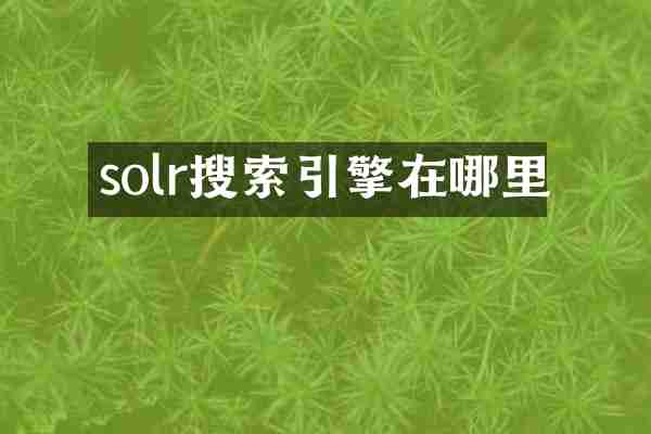 solr搜索引擎在哪里
