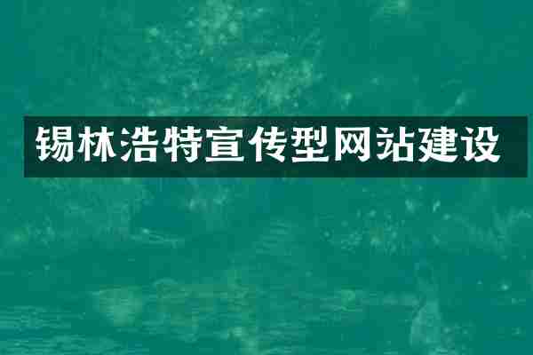 锡林浩特宣传型网站建设