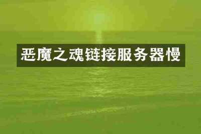恶魔之魂链接服务器慢