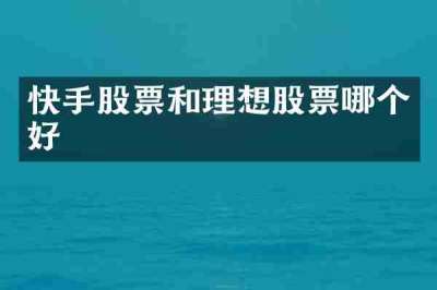 快手股票和理想股票哪个好