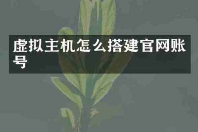 虚拟主机怎么搭建官网账号