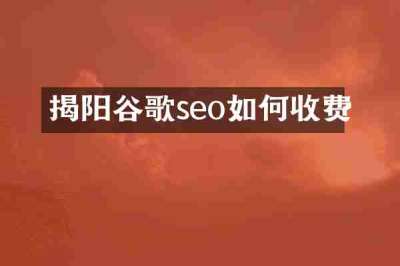 揭阳谷歌seo如何收费