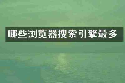 哪些浏览器搜索引擎最多