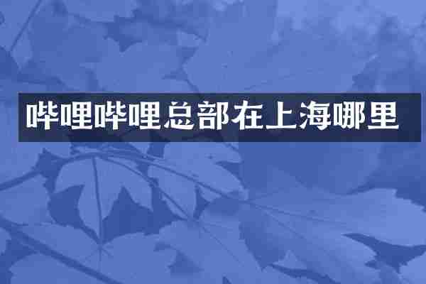 哔哩哔哩总部在上海哪里