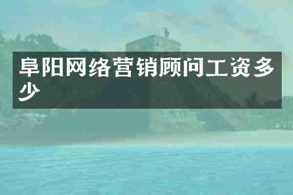阜阳网络营销顾问工资多少