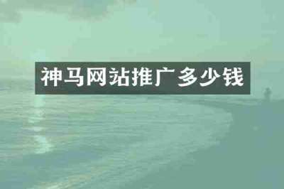 神马网站推广多少钱
