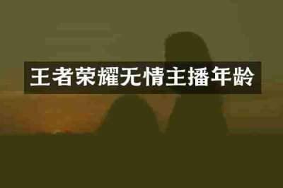王者荣耀无情主播年龄