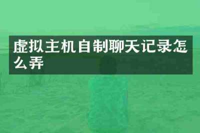 虚拟主机自制聊天记录怎么弄
