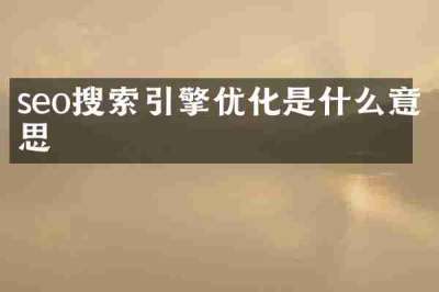 seo搜索引擎优化是什么意思