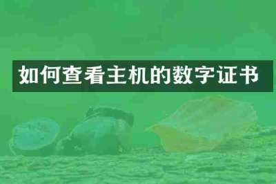 如何查看主机的数字证书