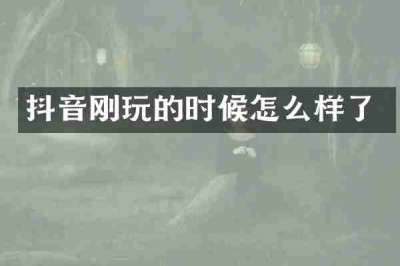 抖音刚玩的时候怎么样了