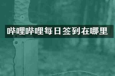 哔哩哔哩每日签到在哪里