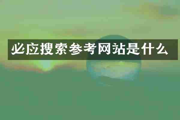 必应搜索参考网站是什么