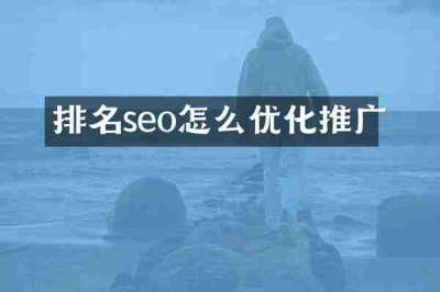 排名seo怎么优化推广