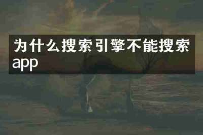 为什么搜索引擎不能搜索app