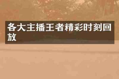 各大主播王者精彩时刻回放