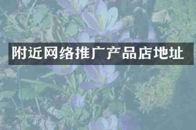 附近网络推广产品店地址