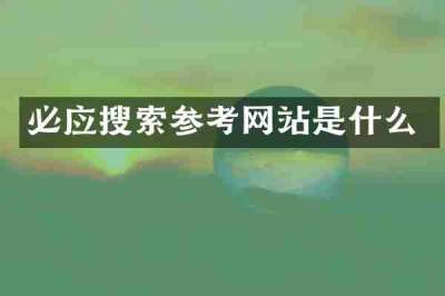 必应搜索参考网站是什么
