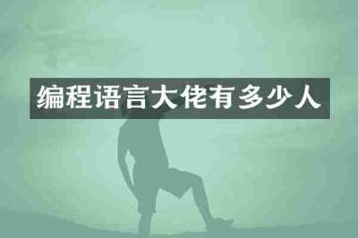 编程语言大佬有多少人