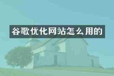 谷歌优化网站怎么用的