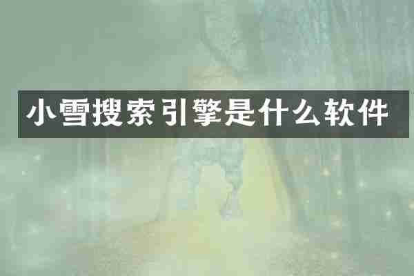 小雪搜索引擎是什么软件