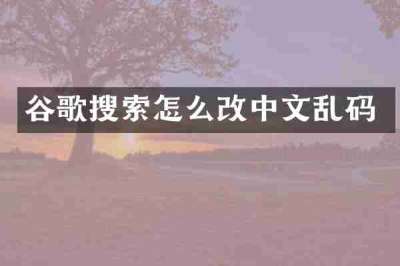 谷歌搜索怎么改中文乱码