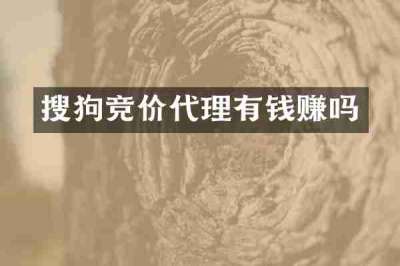 搜狗竞价代理有钱赚吗