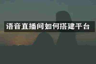 语音直播间如何搭建平台