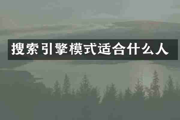 搜索引擎模式适合什么人