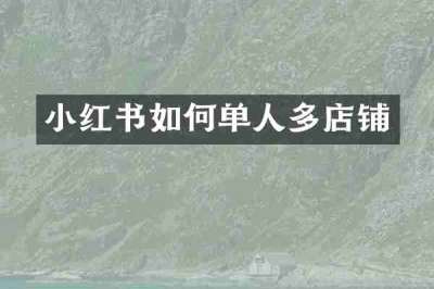 小红书如何单人多店铺