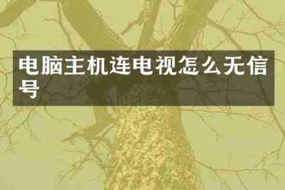 电脑主机连电视怎么无信号