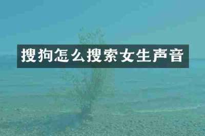 搜狗怎么搜索女生声音