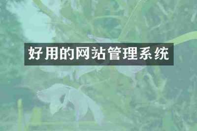 好用的网站管理系统