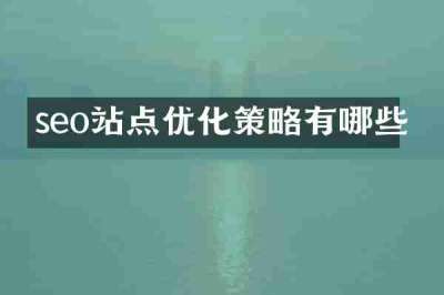 seo站点优化策略有哪些