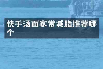 快手汤面家常减脂推荐哪个
