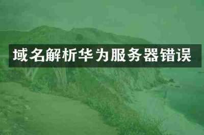 域名解析华为服务器错误