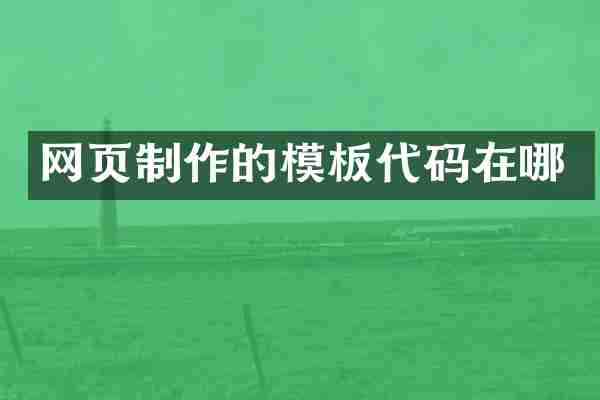 网页制作的模板代码在哪