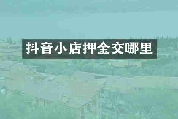 抖音小店押金交哪里