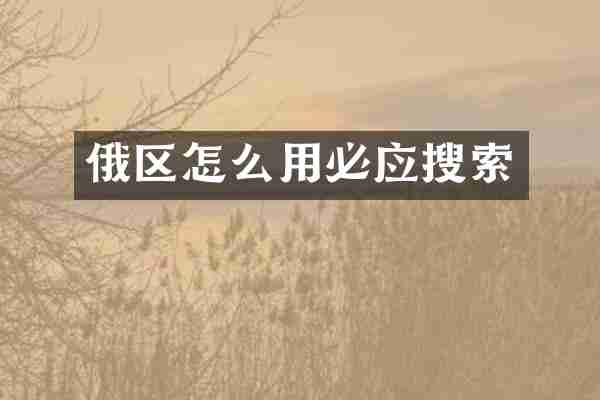 俄区怎么用必应搜索