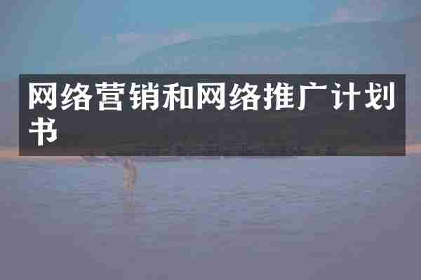 网络营销和网络推广计划书