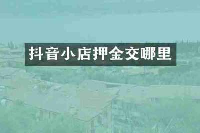 抖音小店押金交哪里
