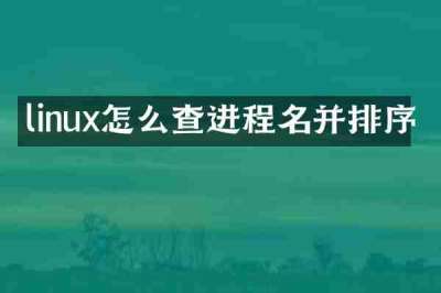 linux怎么查进程名并排序