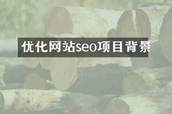 优化网站seo项目背景