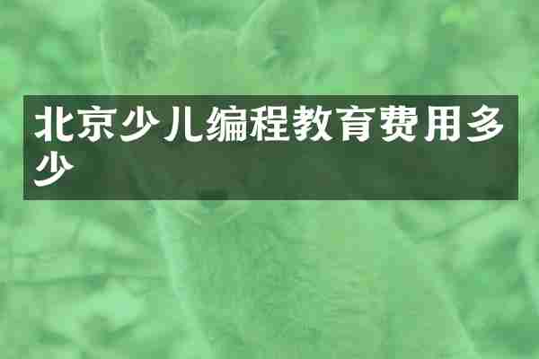 北京少儿编程教育费用多少