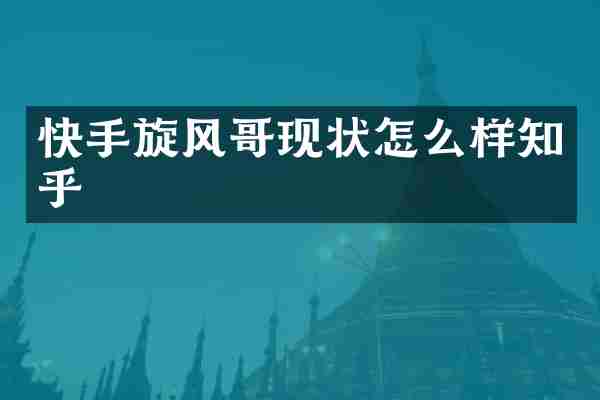 快手旋风哥现状怎么样知乎