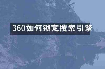 360如何锁定搜索引擎