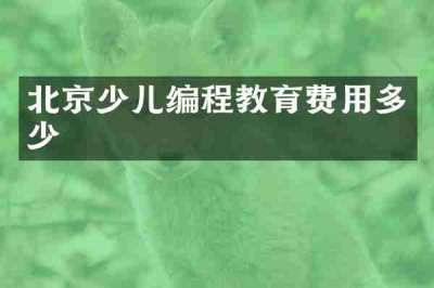 北京少儿编程教育费用多少