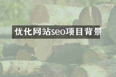 优化网站seo项目背景