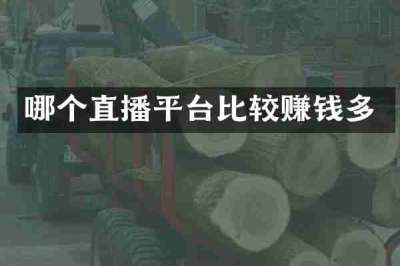 哪个直播平台比较赚钱多