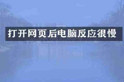 打开网页后电脑反应很慢